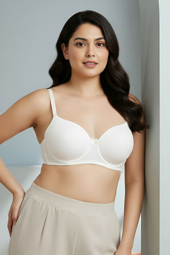Buy Zivame Padded Wired 3/4Th Coverage T-Shirt Bra - Whisper White